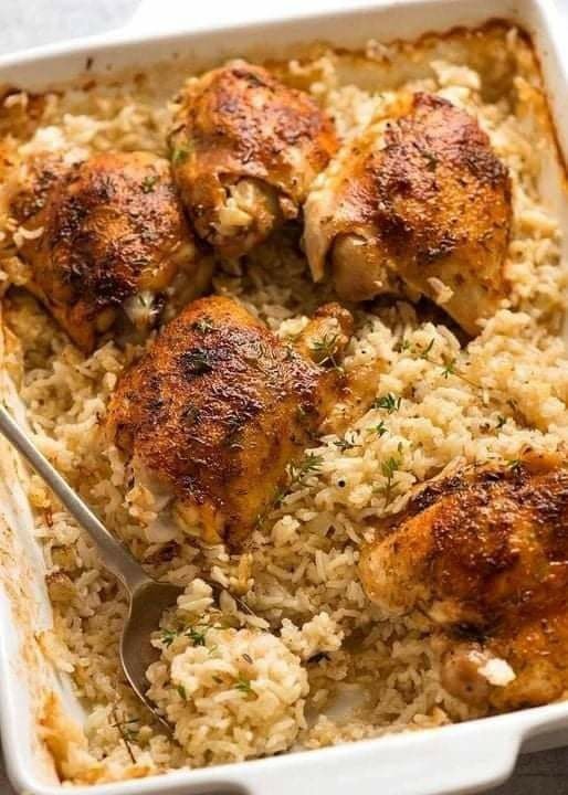 Oven Baked Chicken and Rice - Easy Recipes🔥